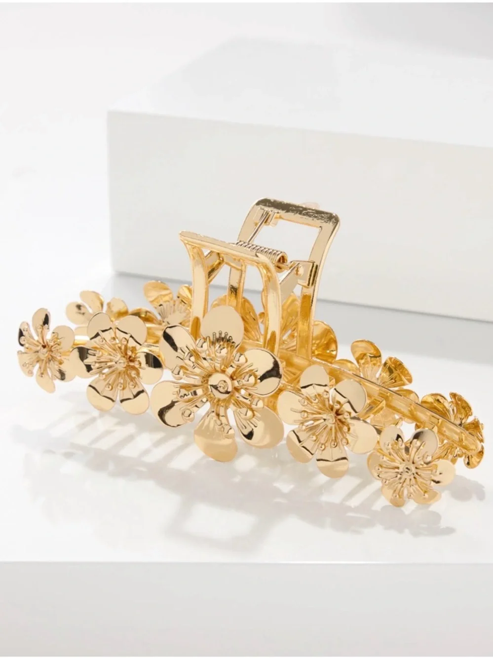 Large Gold Floral Vintage Style Claw Clip Hair Accessory New Durable Festival